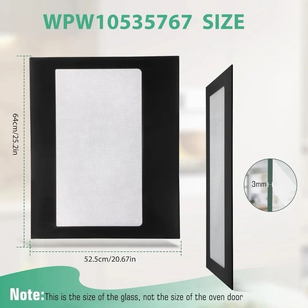W10535767 WPW10535767 Range Oven Door Glass - Amana whirlpool Gas Range
